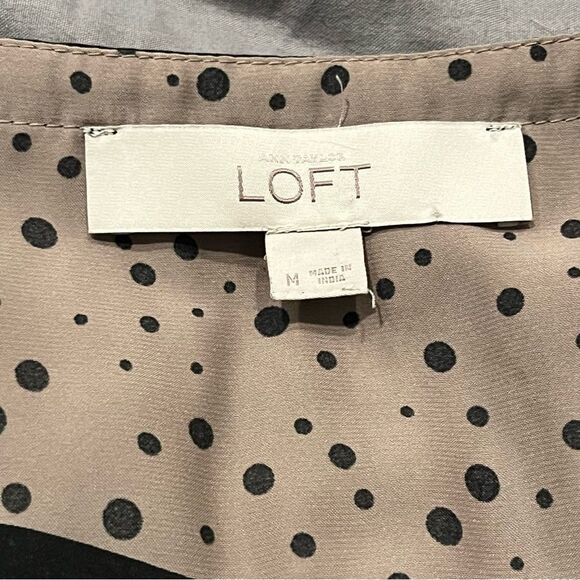 Ann Taylor Loft Brown Polka Dot Sleeveless Dress Size Medium - Picture 5 of 7